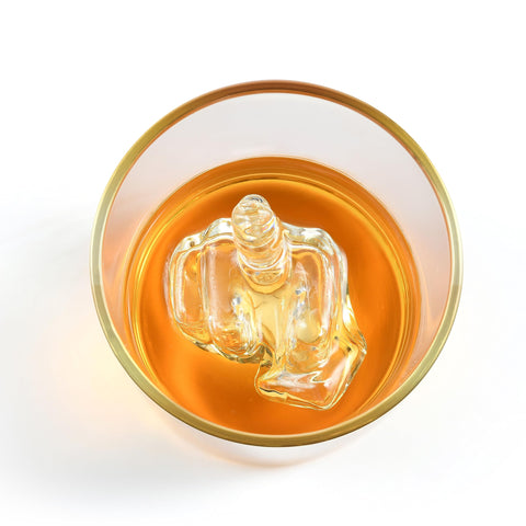 RUGLUSH stemless whiskey glass with ergonomic grip for comfortable use