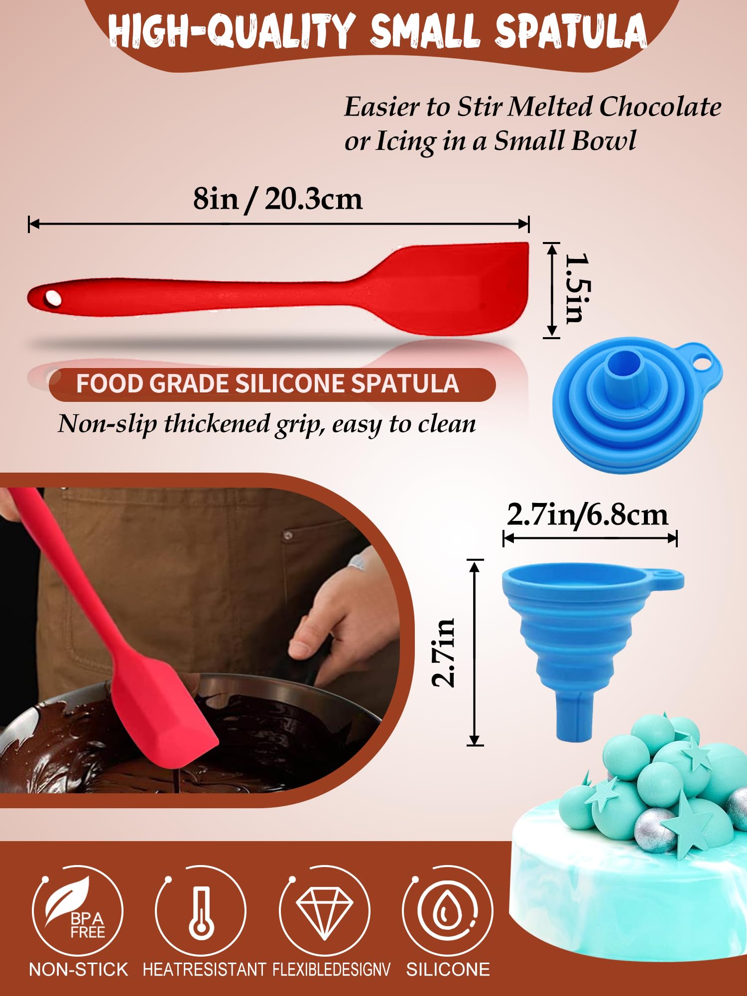 RUGVOMWM precision decorating spoon for fine chocolate details.