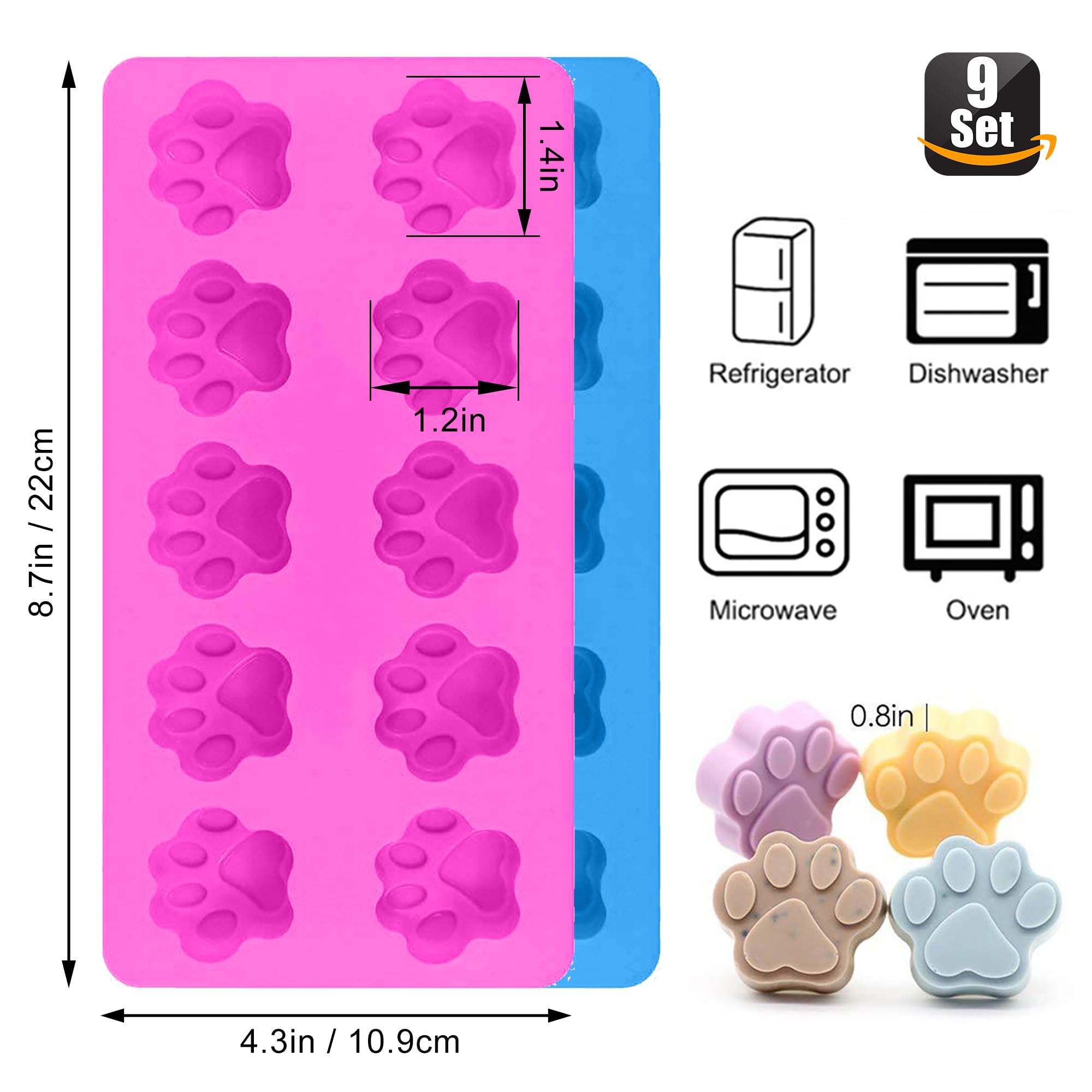 RUGVOMWM silicone molds closeup highlights flexible non-stick surfaces.