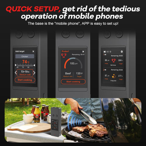 Ruideecook-US large TFT touchscreen displaying temps clearly