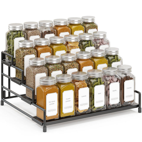 RUILALIFE 4-tier spice rack organizer inside a cabinet for organized spice storage