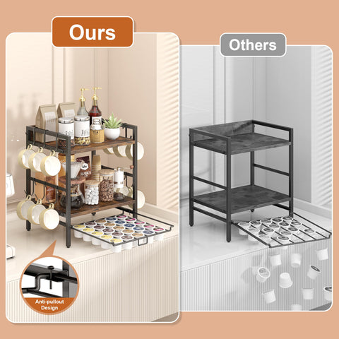 RUILALIFE sturdy black metal and wood shelf adds modern style.