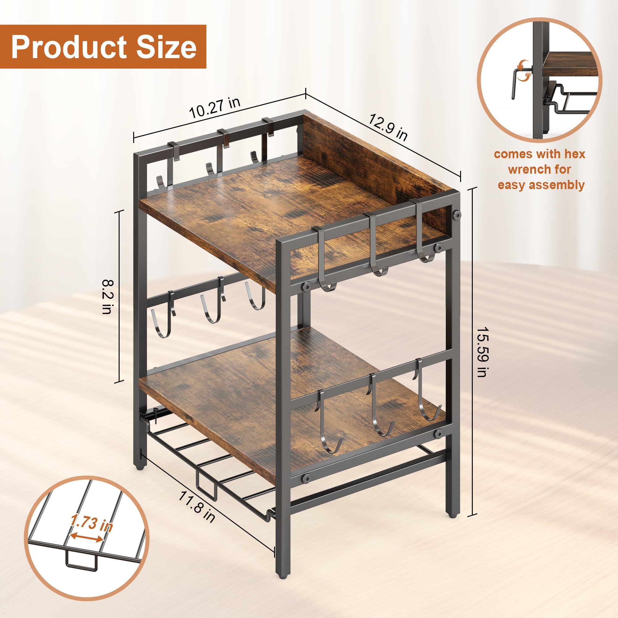 RUILALIFE K-Cup drawer stores pods neatly for quick coffee.