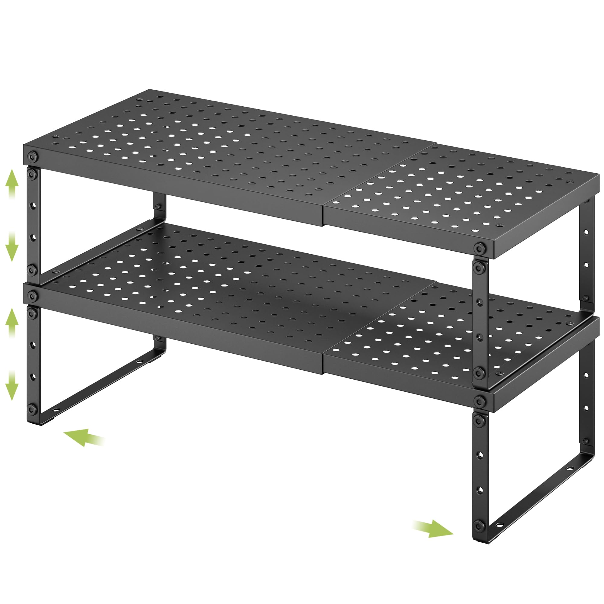 RUILALIFE expandable cabinet shelf extends from 14 to 22.4 inches for flexible storage.