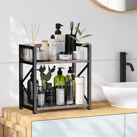 RUILALIFE Spice Rack Organizer Shelf on kitchen counter keeps spice jars and tea bags accessible