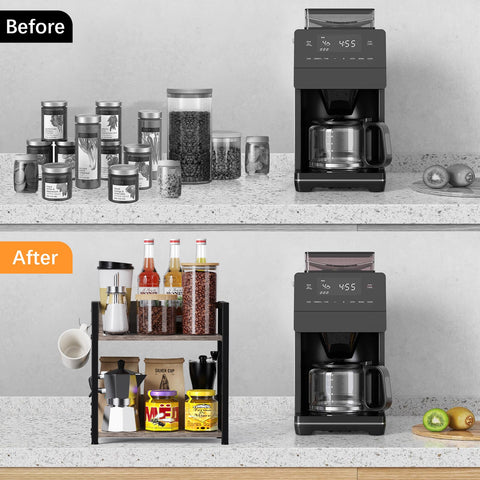 RUILALIFE Spice Rack Organizer Shelf sturdy design with metal frame and back rail for stability