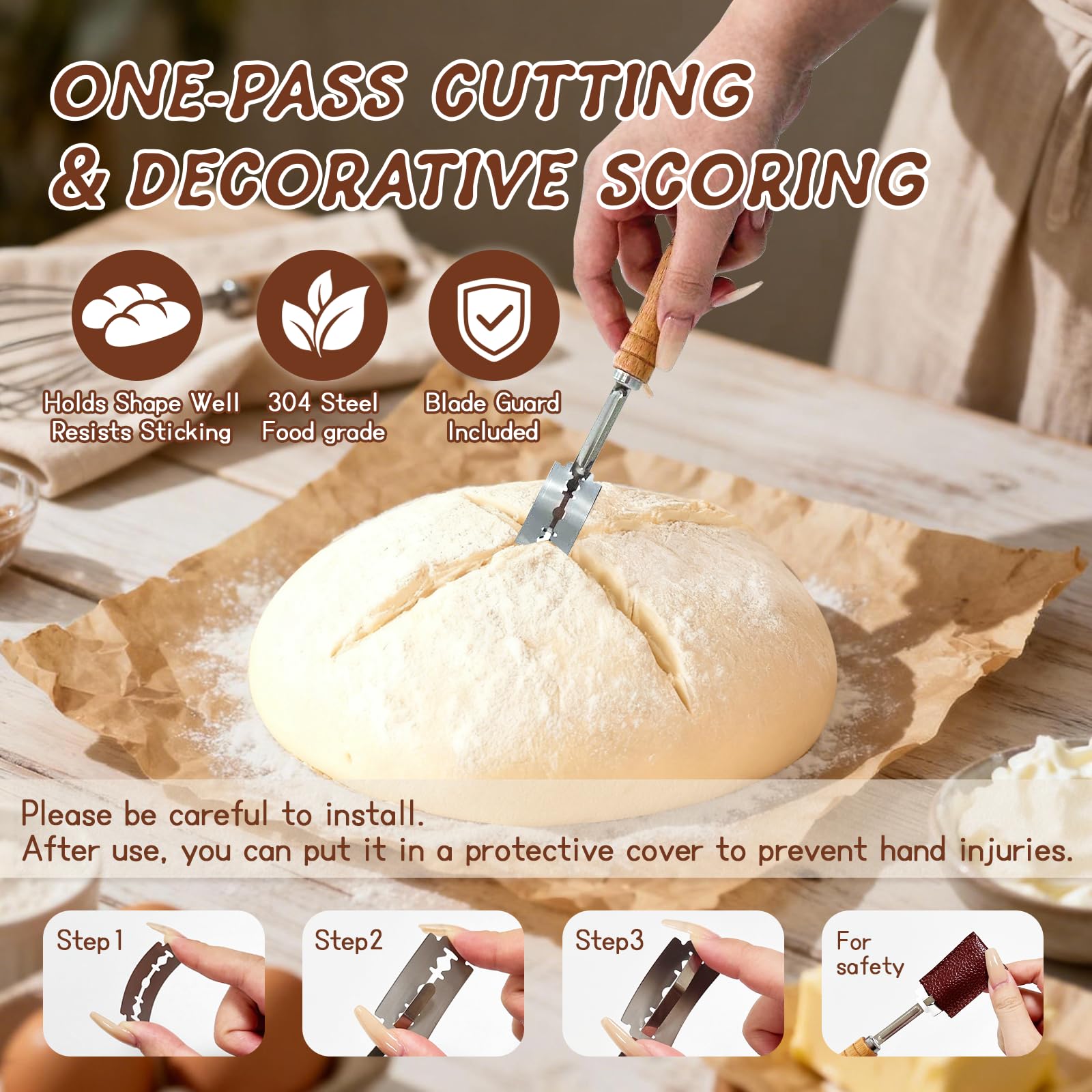 RuileMei dough scraper for clean transfers and precise shaping
