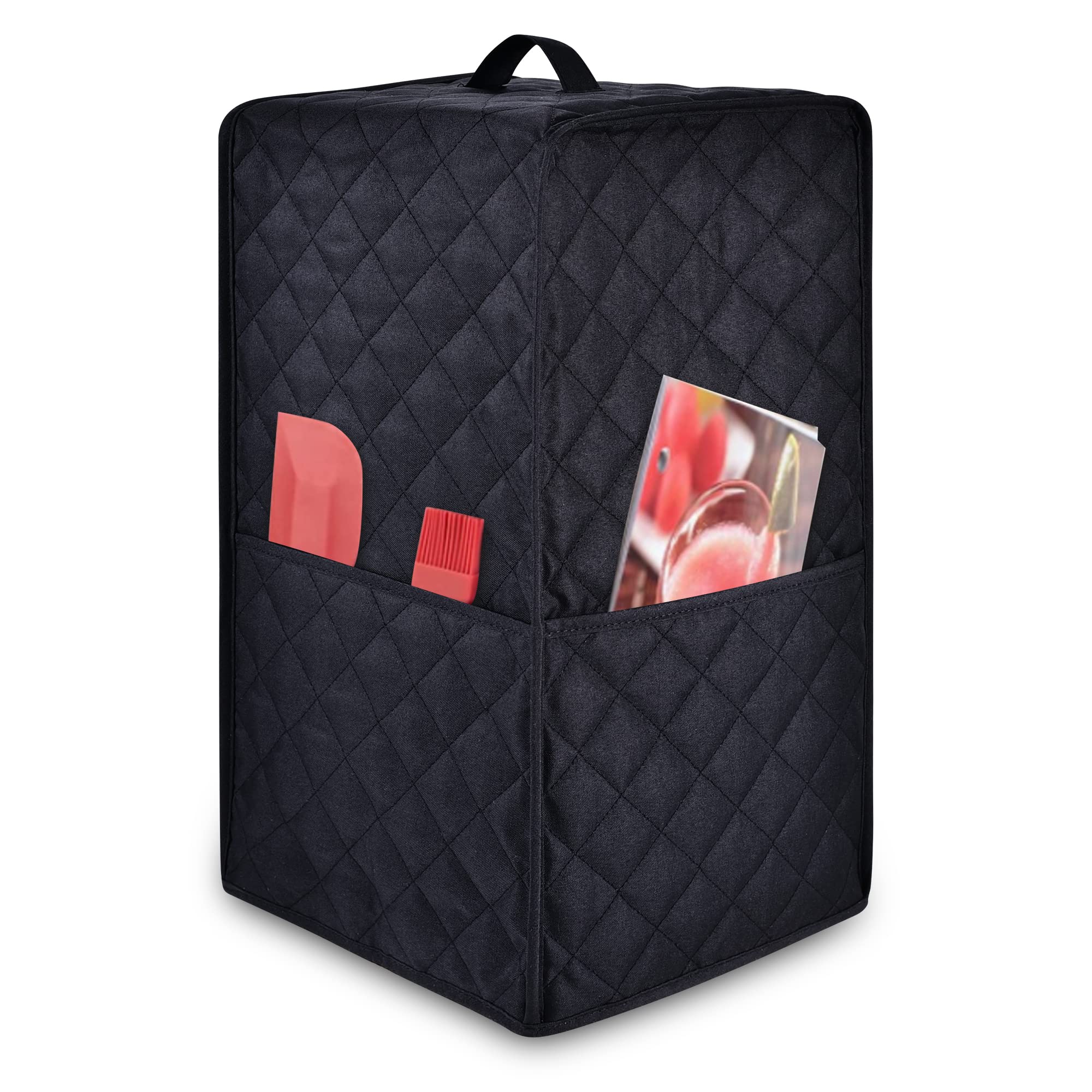 Ruilery Blender Dust Cover with pocket side view demonstrating organization.