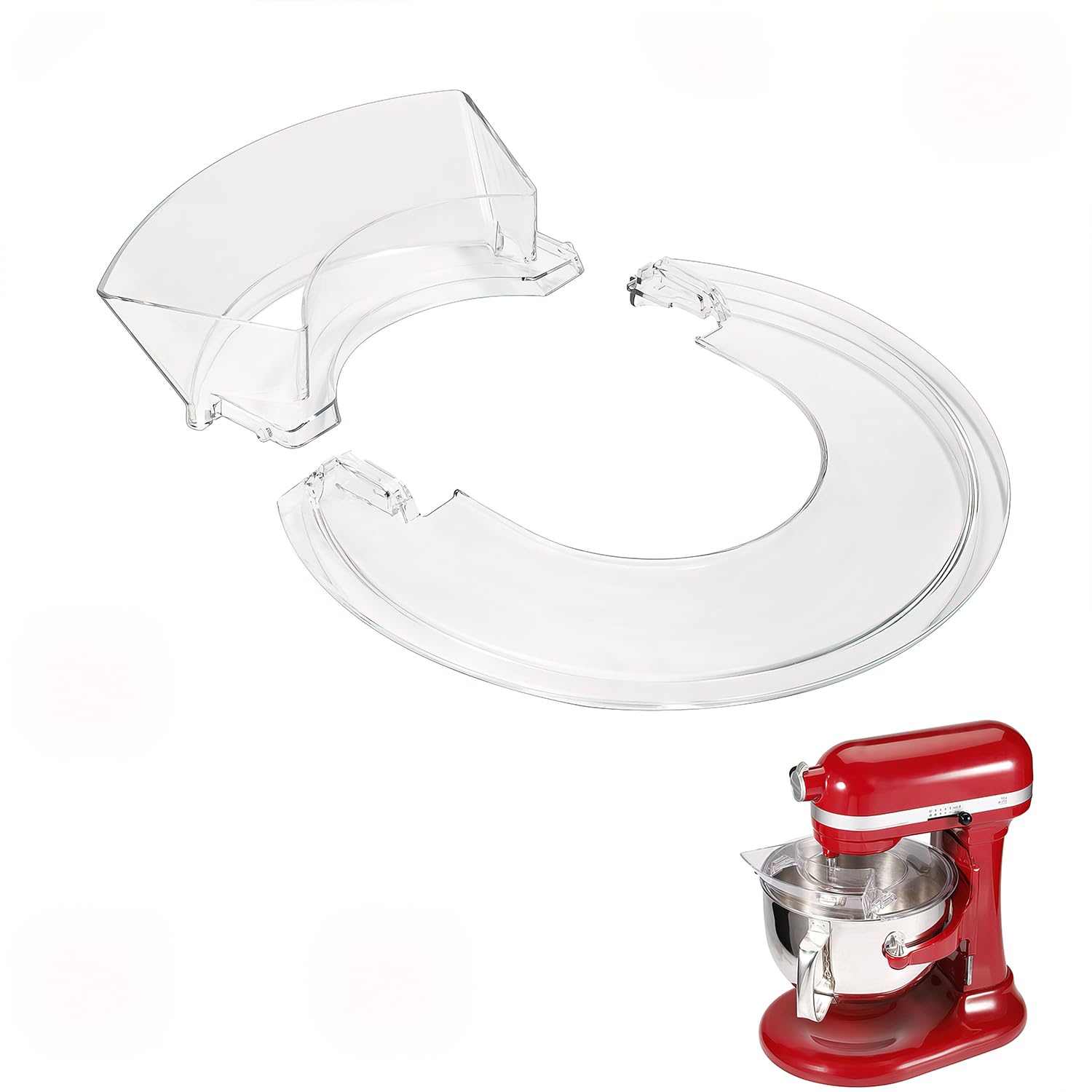 Ruioaw removable pouring shield guard helps keep flour contained during mixing