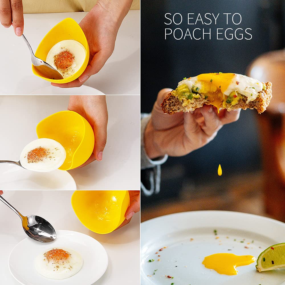 Ruiwin non-stick BPA-free silicone egg poacher cups