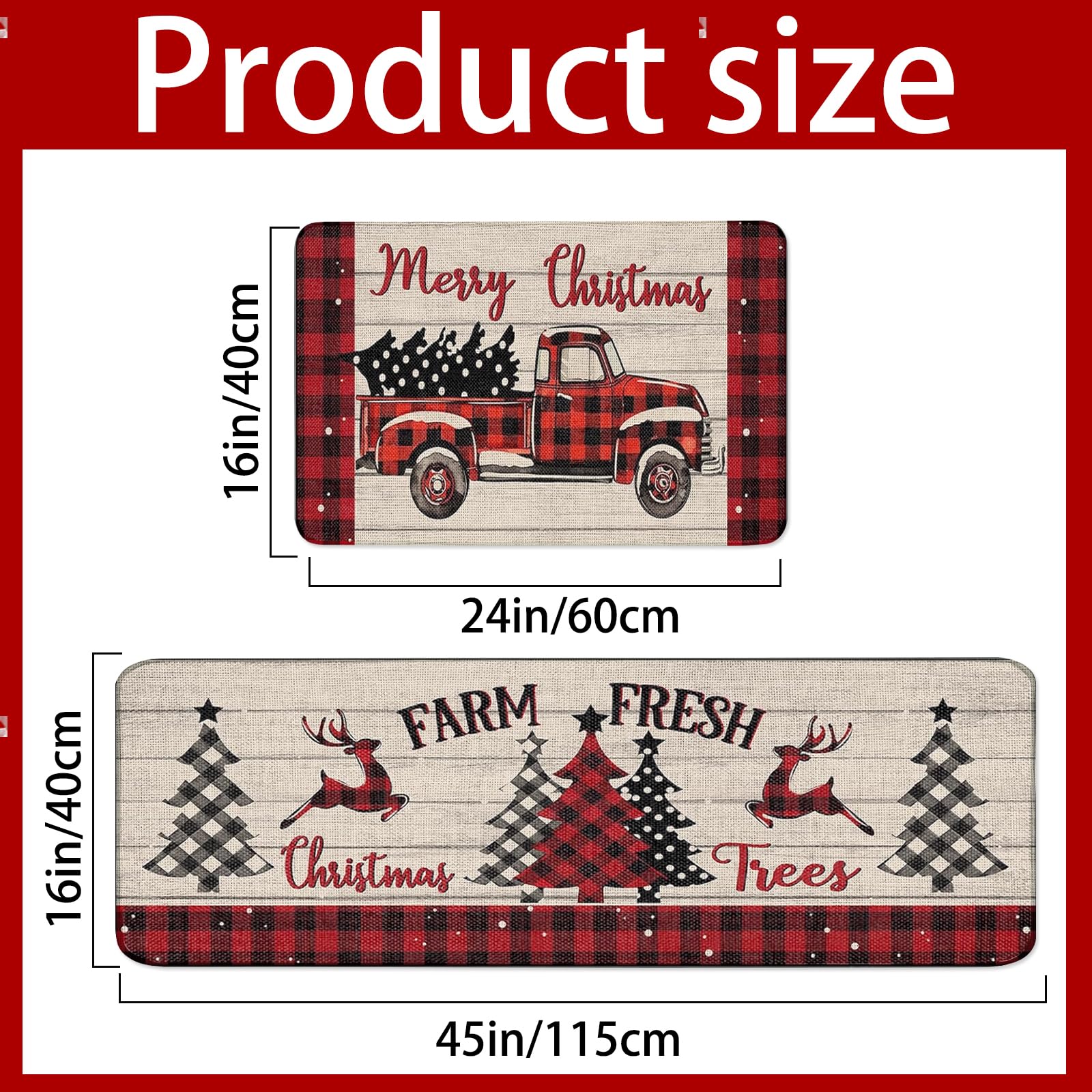 Ruizhuo Christmas kitchen runner 16x48 deer pattern provides extended floor protection