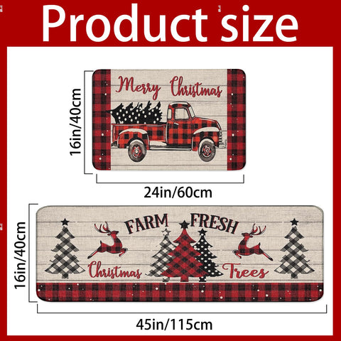 Ruizhuo Christmas kitchen runner 16x48 deer pattern provides extended floor protection