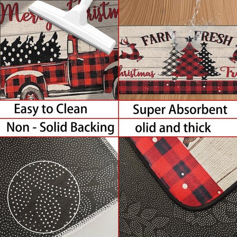 Ruizhuo velvet kitchen rug with soft texture and easy care
