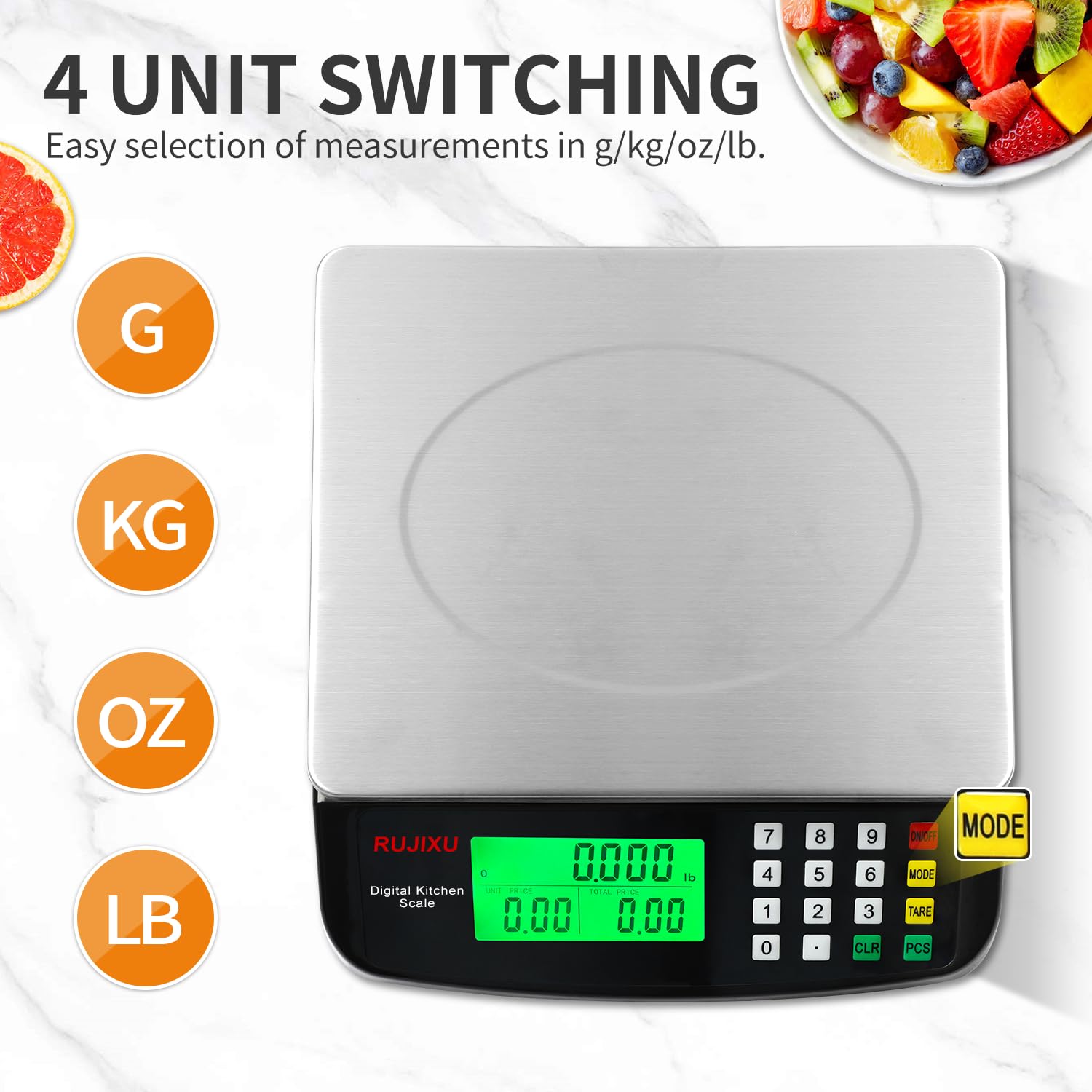 RUJIXU tare function used to zero out container weight