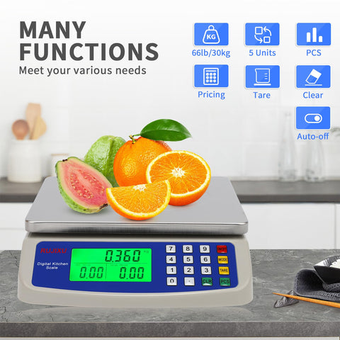 RUJIXU price and tare features simplify quick cost calculations.