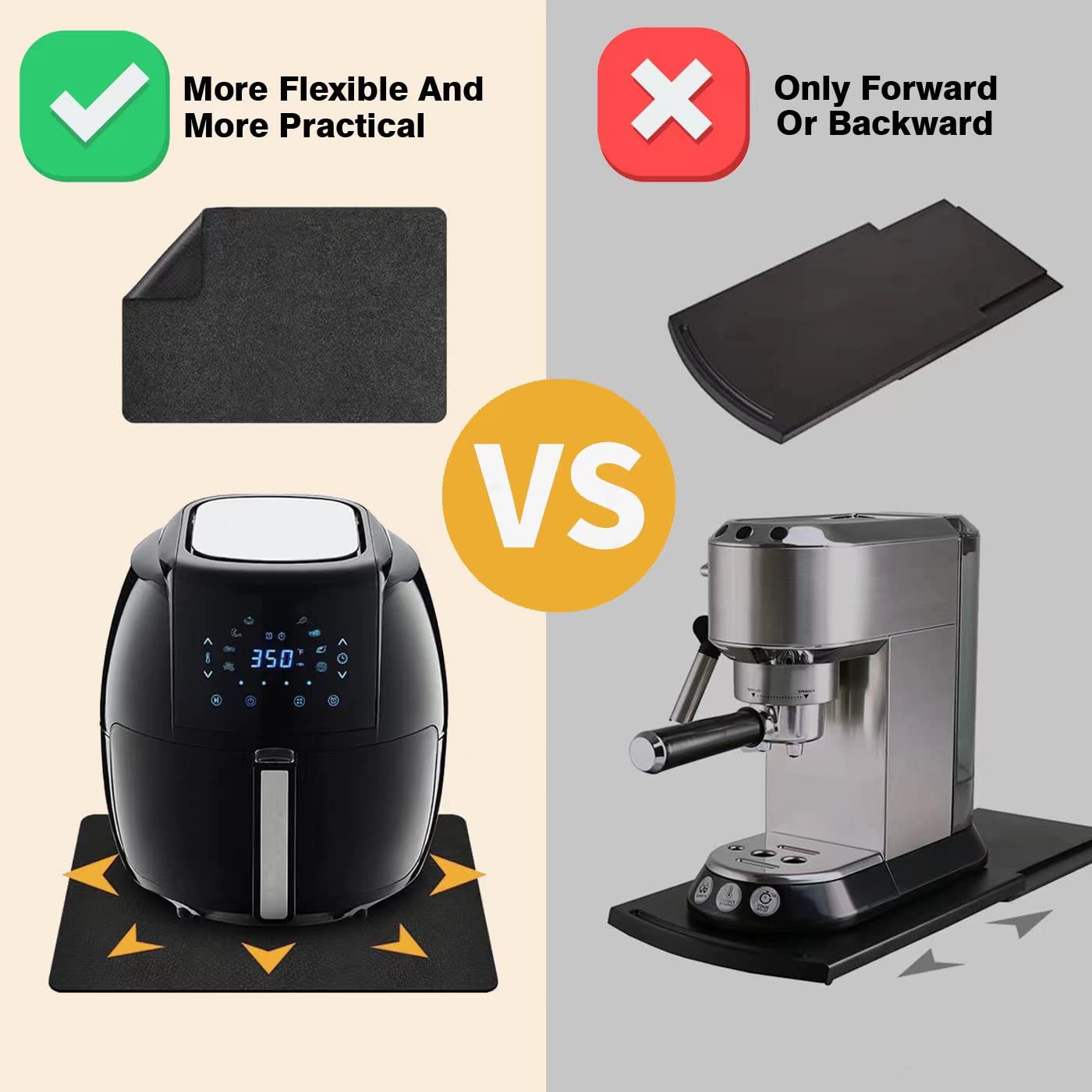 Runeaoys rotate-and-place feature enhances utensil placement flexibility on the counter.