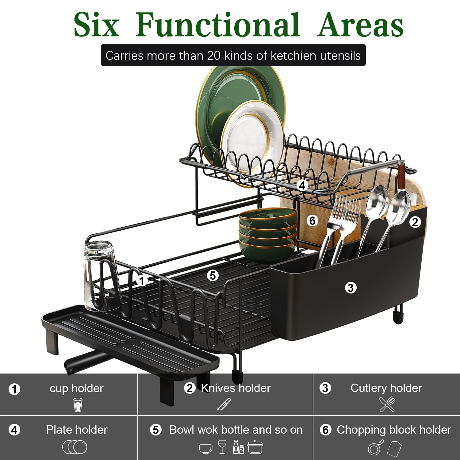 Runnatal detachable cutlery box adds convenient storage during drying