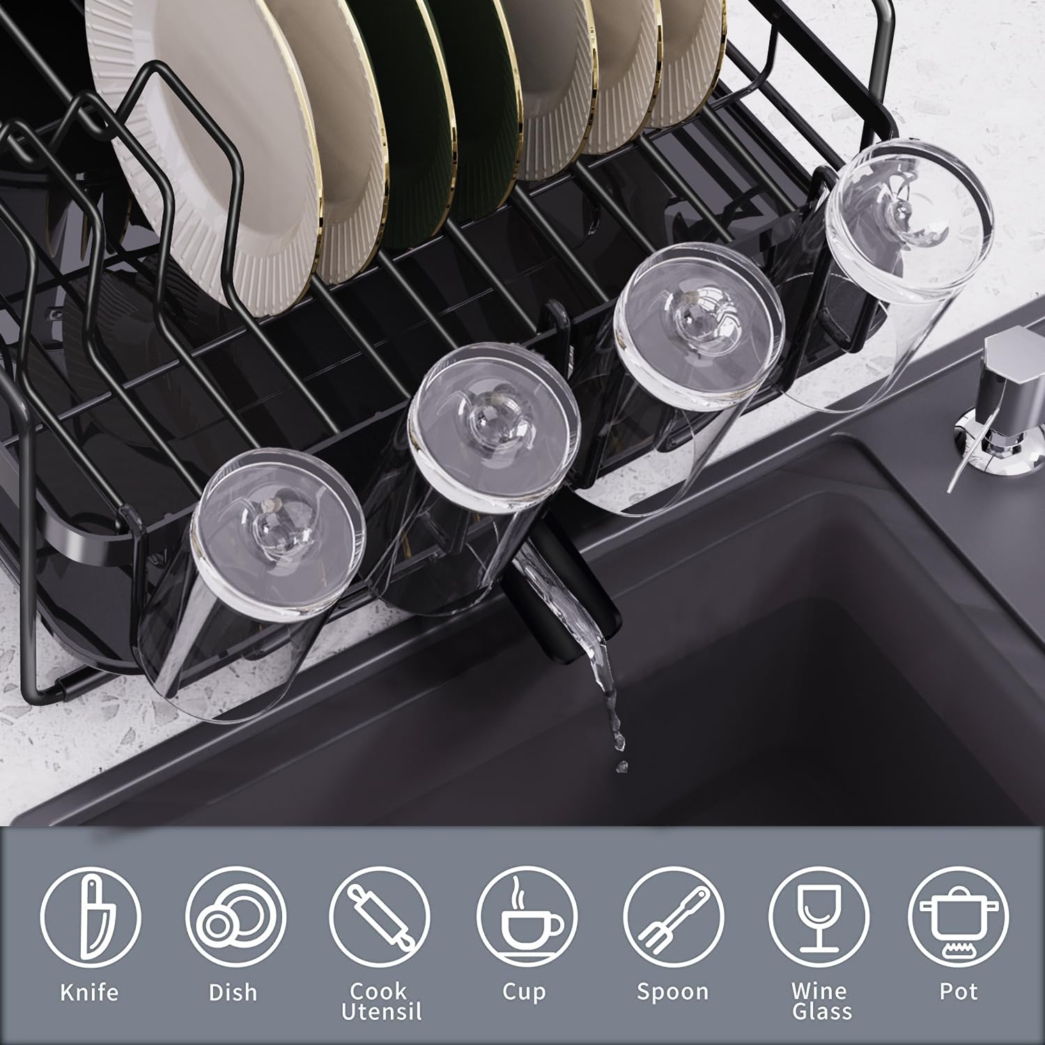 Runnatal utensil holder keeps forks and knives organized after washing