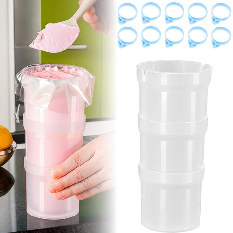 Runspich pastry piping bag holder stand keeps bags tidy during filling.
