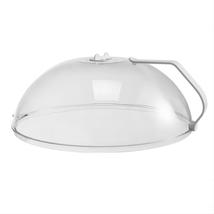 RUNZI clear microwave splatter cover with handle for easy use