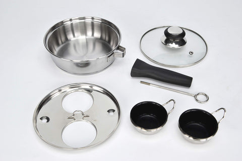 RUNZI sleek poacher pan on the stovetop adds style and versatility.