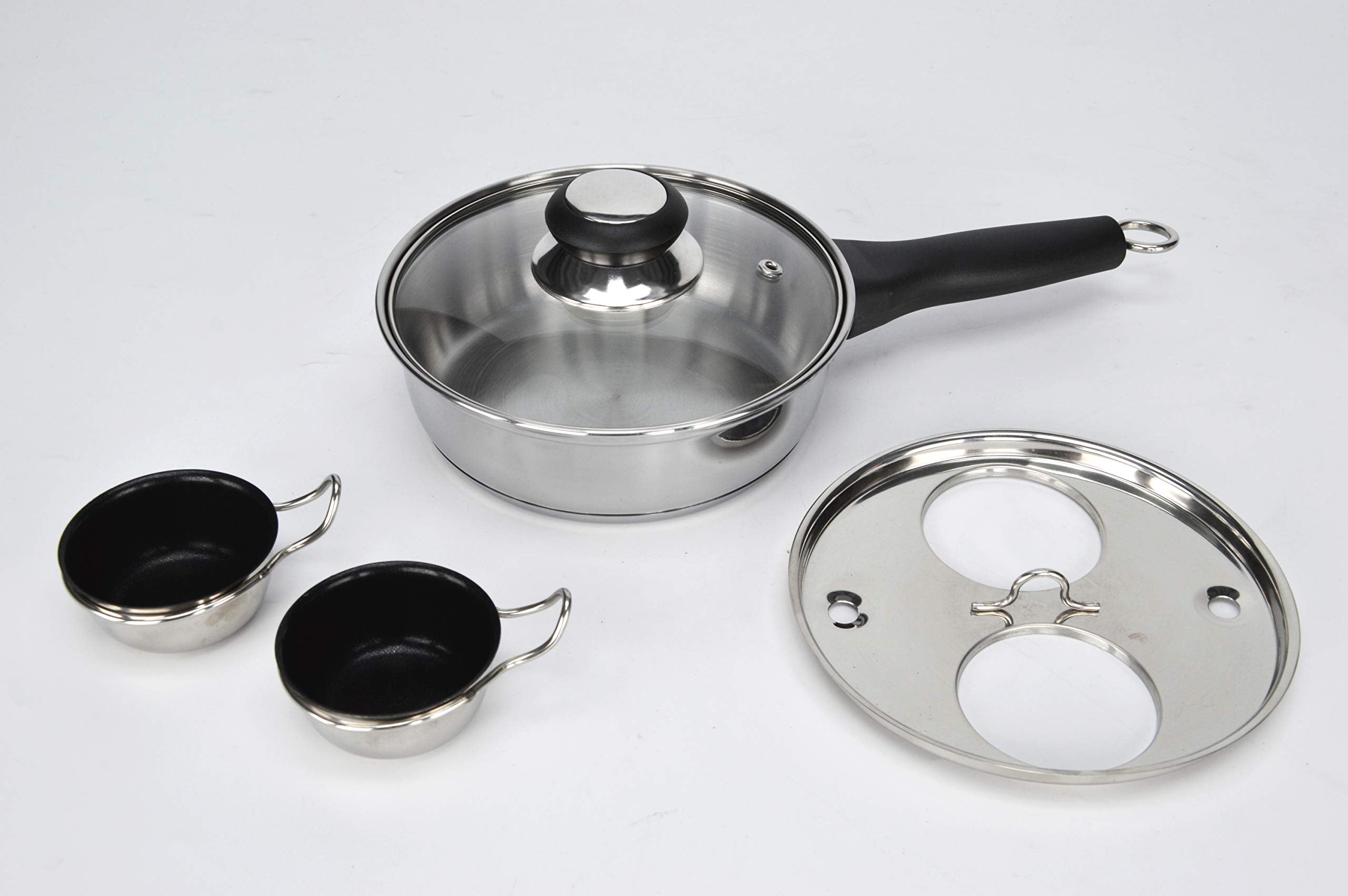 RUNZI stainless steel poacher pan delivers even heat on induction stoves.