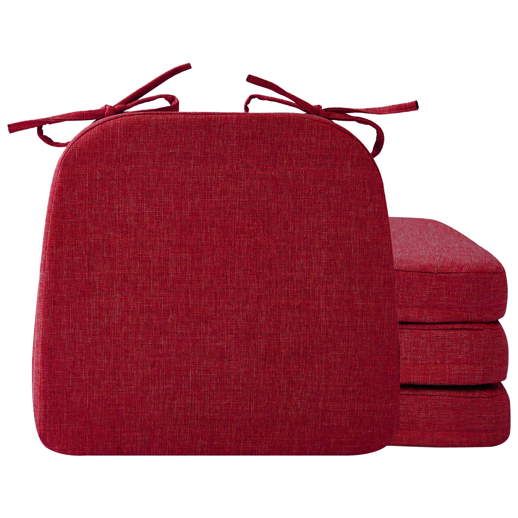 Ruqmuis dining chair cushion front view with 2-inch D-shape for comfort.