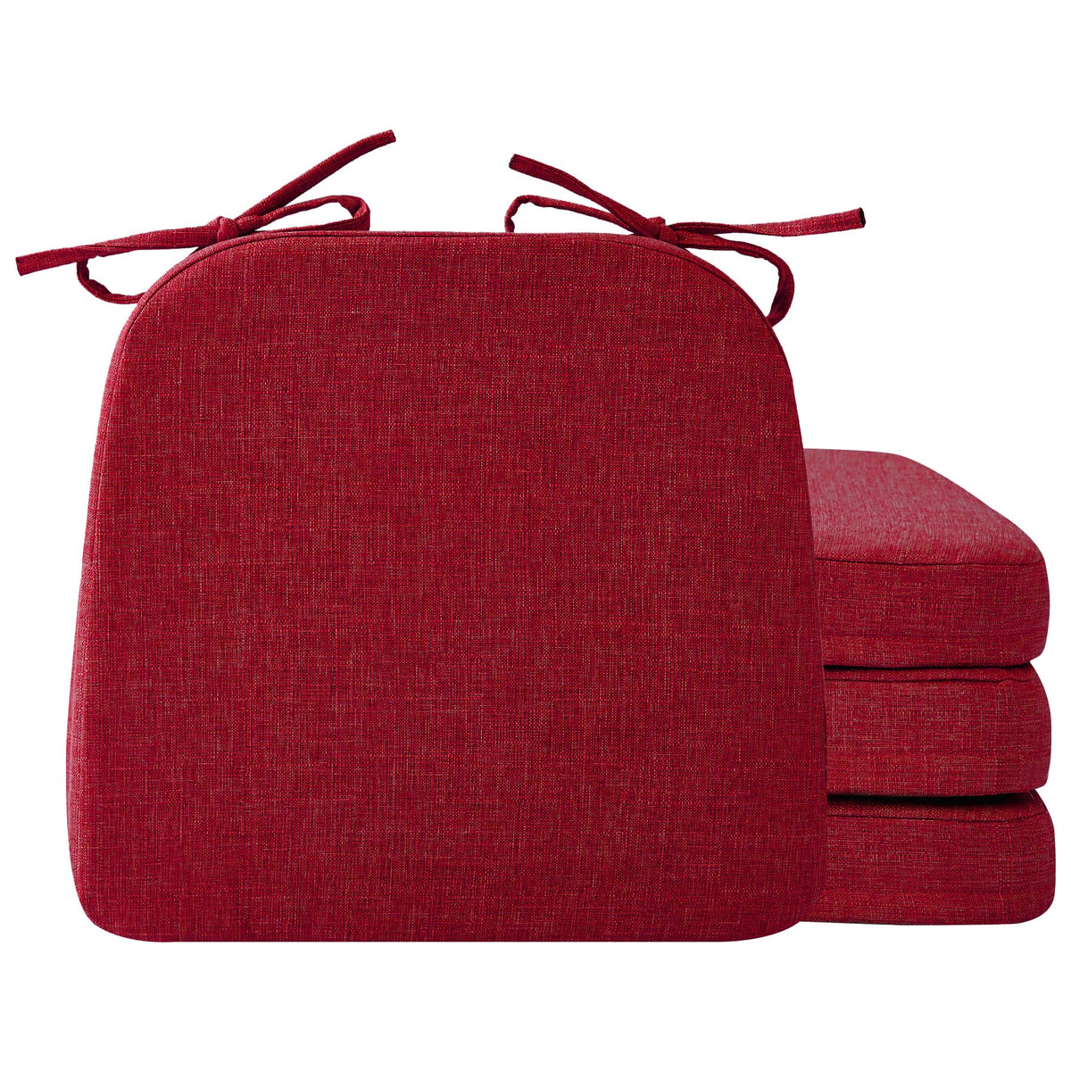Ruqmuis dining chair cushion front view with 2-inch D-shape for comfort.