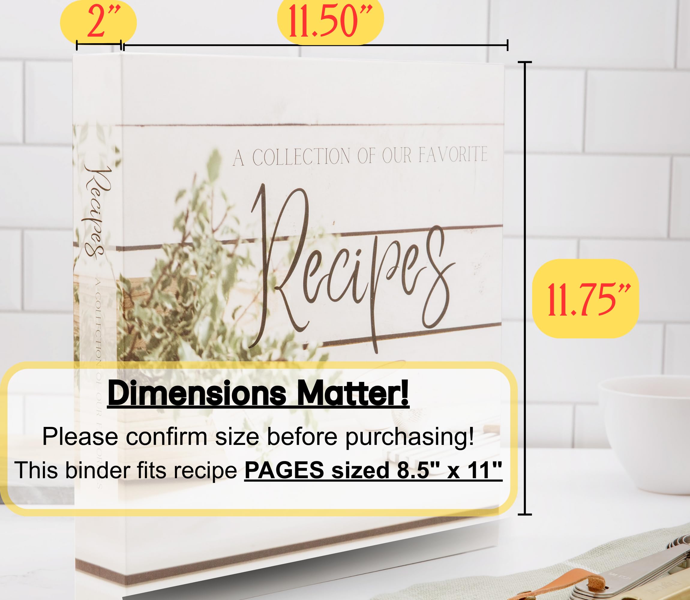 Rural Roots Recipe Binder side-loading sleeves keep papers secure and organized.