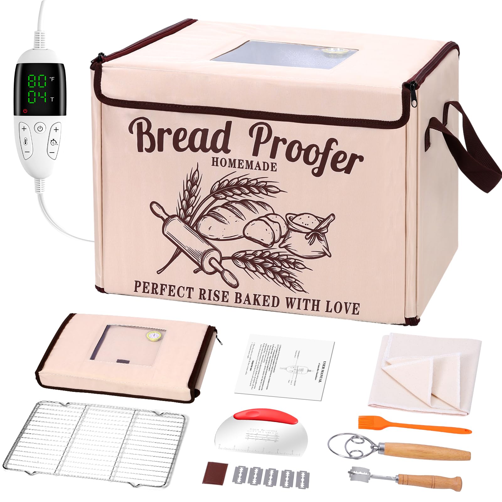 RusicEss Foldable Bread Proofer Box with open lid showing easy loading and space-saving design