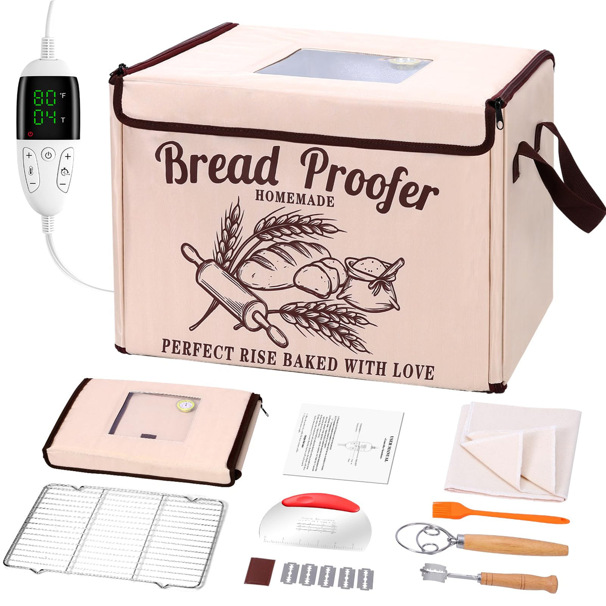 RusicEss Foldable Bread Proofer Box with open lid showing easy loading and space-saving design