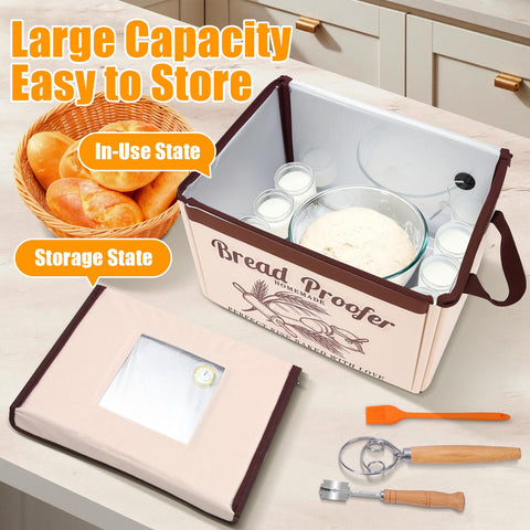 RusicEss Folded-storage proofing box demonstrated for compact cupboard fit