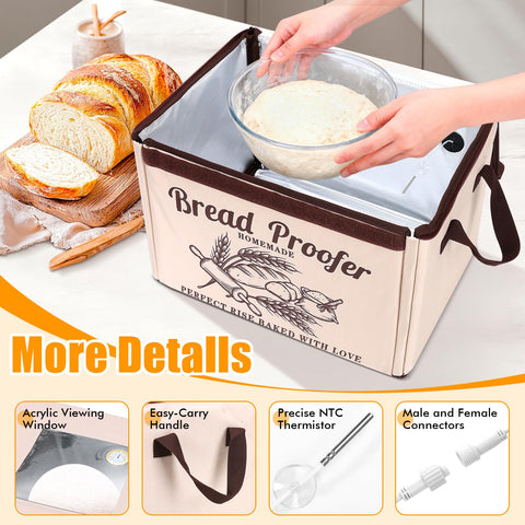 RusicEss Stainless steel rack inside supports multiple doughs for batch proofing
