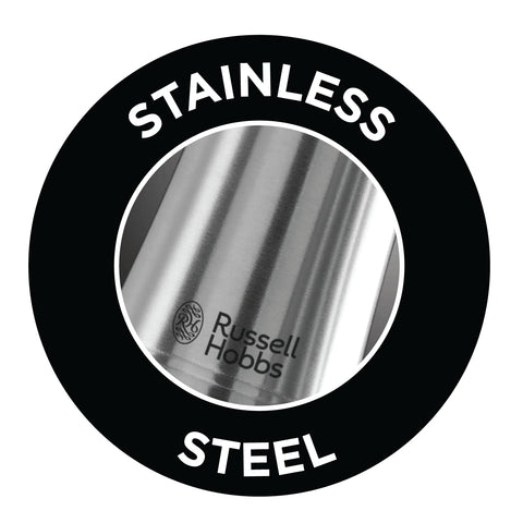 Russell Hobbs grinders with illuminated base to aid dosing during cooking.