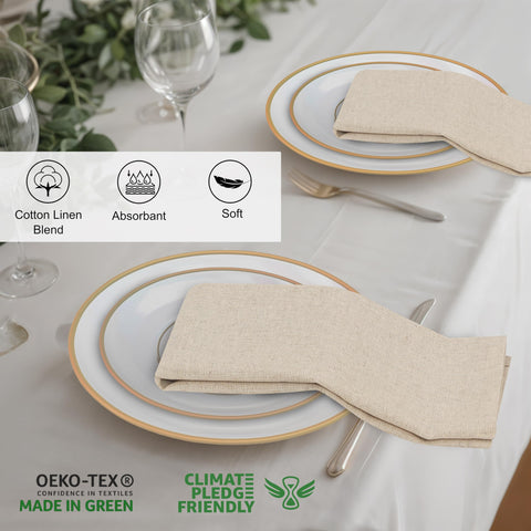 Ruvanti pack of 6 linen napkins for weddings and parties.