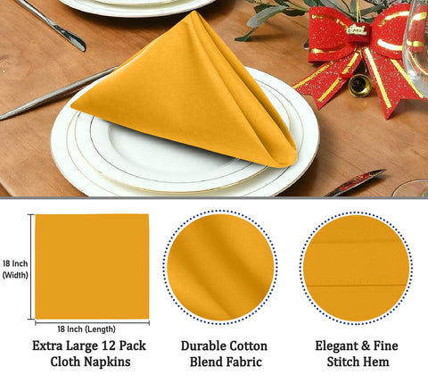 Ruvanti mustard napkins at hotel table settings for versatile service