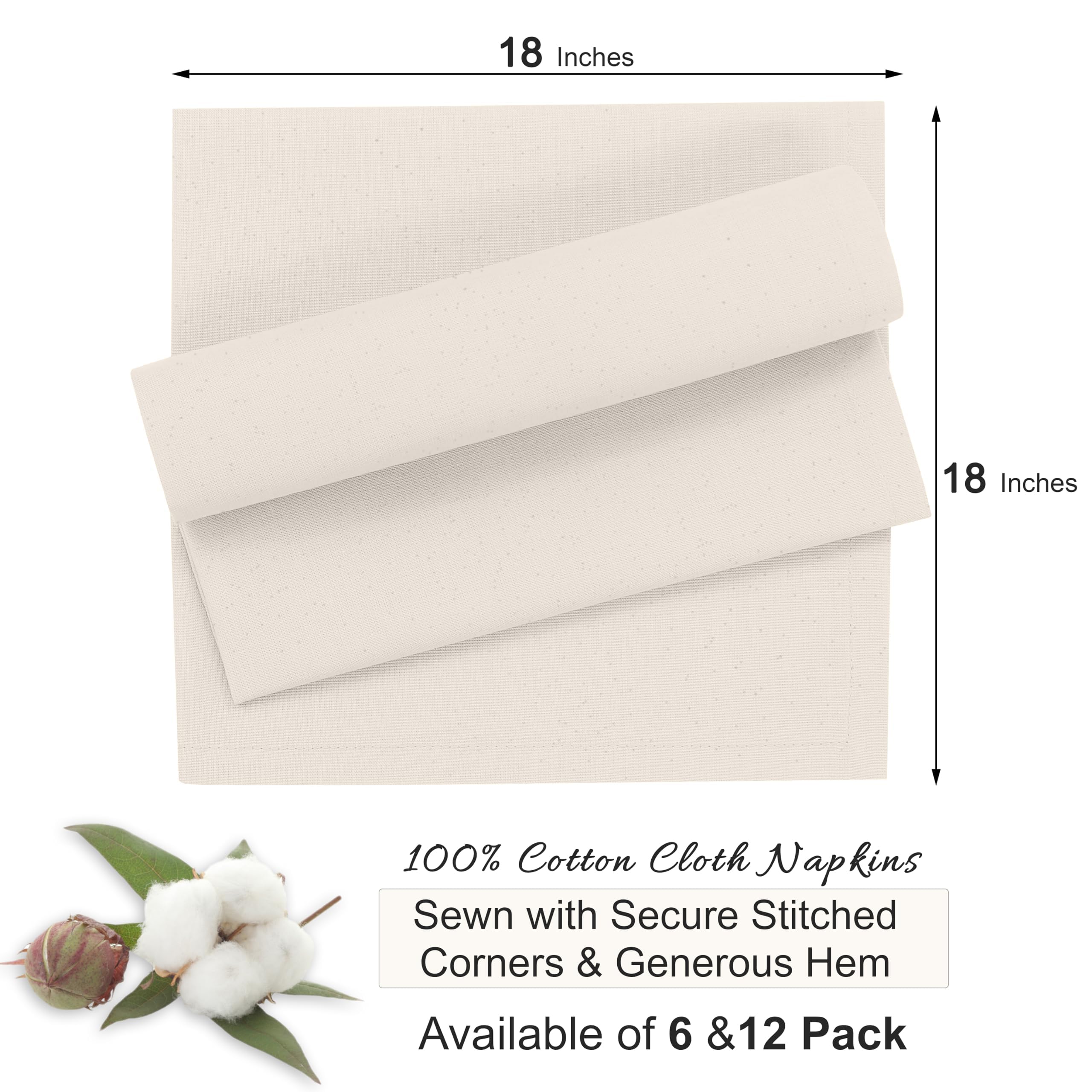 Ruvanti napkins folded on a dining table for versatile meals.