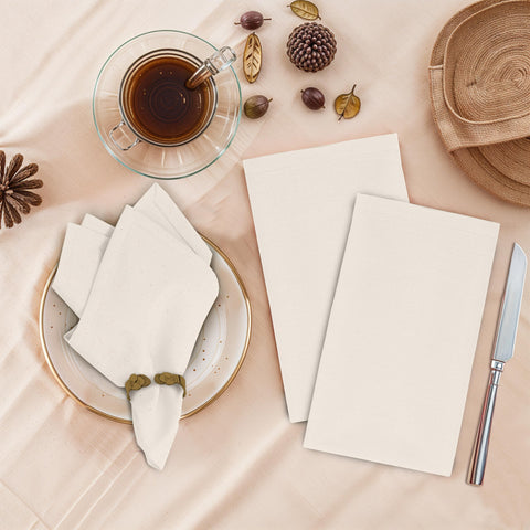 Close-up of Ruvanti napkins showing soft cotton texture.