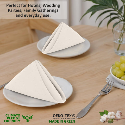 Wedding table setting featuring Ruvanti napkins for refined elegance.