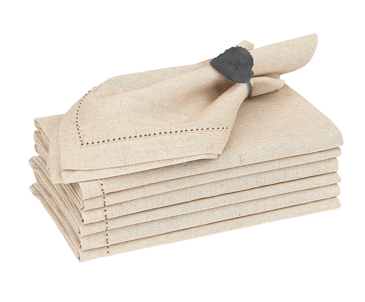 Ruvanti premium linen napkins with hemstitch for elegant table settings at home