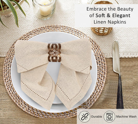 Ruvanti linen napkins are machine washable for easy everyday care