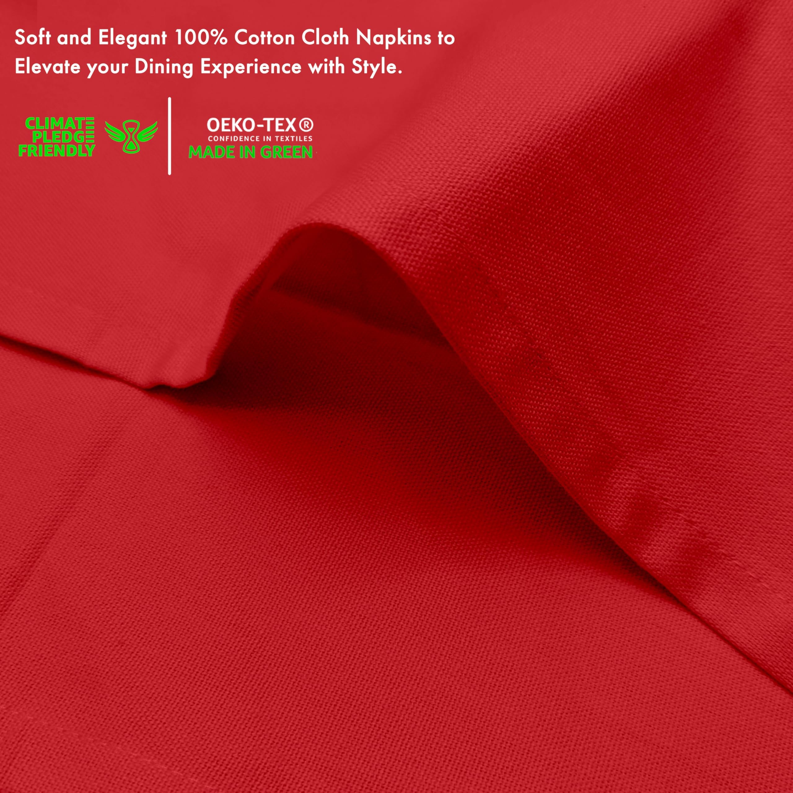 Ruvanti 18x18 inch napkins provide generous coverage for place settings.