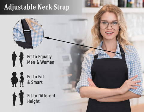 RUVANTI apron front pockets hold thermometers, phones, and notes at hand