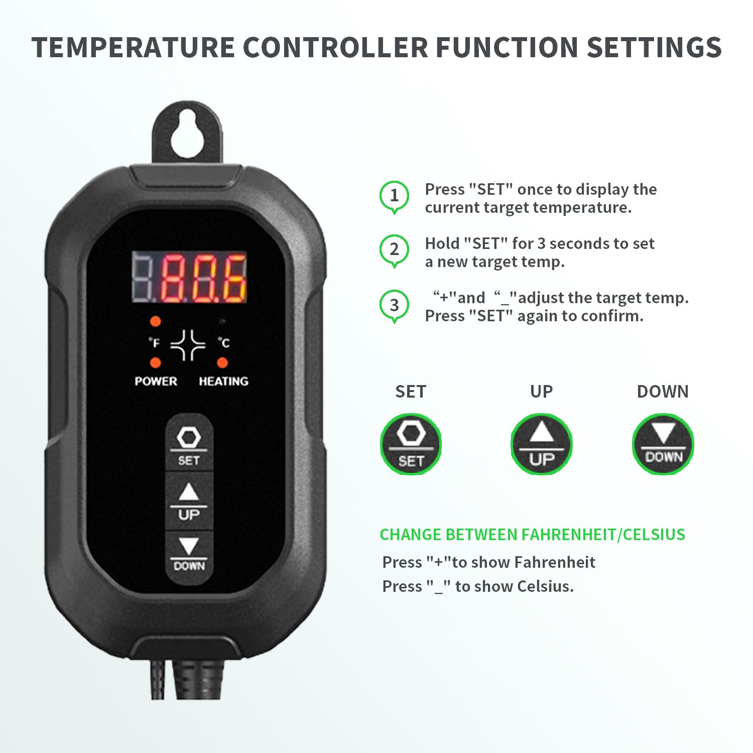 Ruyyi auto-shutoff feature for safe heat mat operation