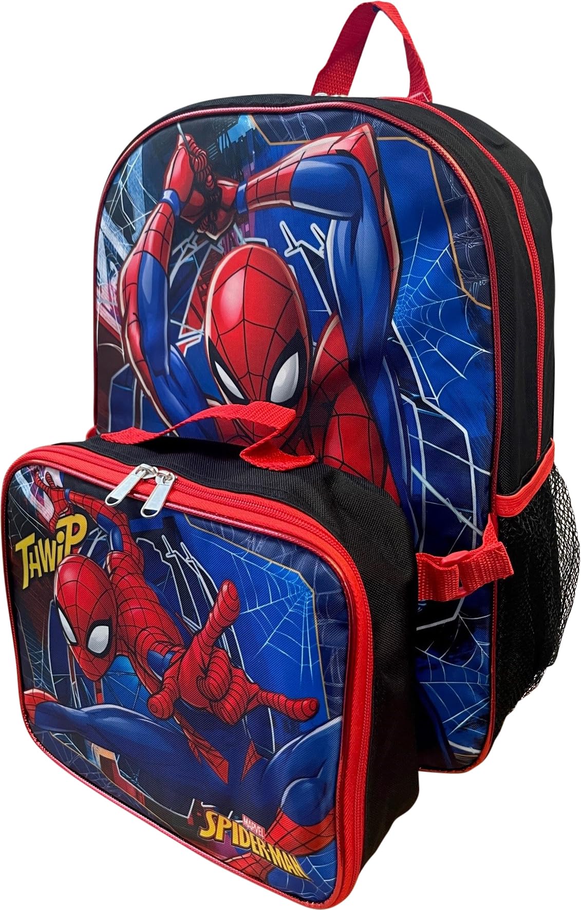 Ruz Spider-Man backpack bottle pockets kept within reach