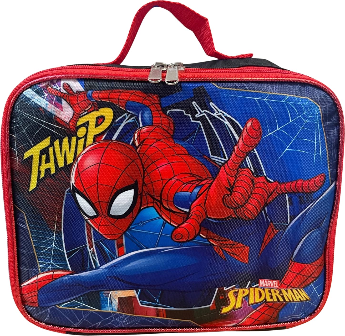 Ruz Spider-Man lunchbox detachable component ready to detach from bag