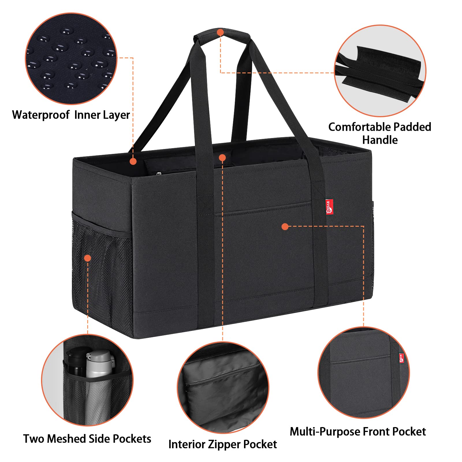 RVSNQ Tote includes front pocket for easy access to cards and phone.