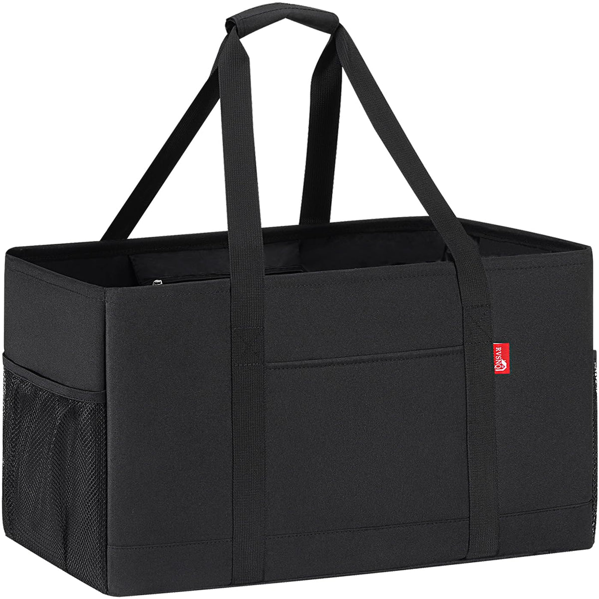 RVSNQ Extra Large Tote Bag with open top for quick grocery loading.