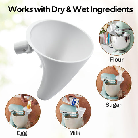 RWIXR Flour Funnel helps keep counters neat by minimizing spills.