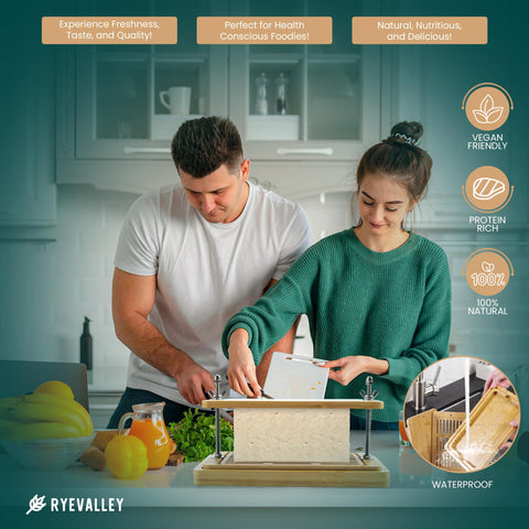 ryevalley press makes cleanups easy and keeps tofu textures consistent